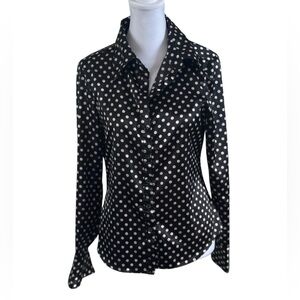 Anxiety Women’s Black & White Polka Dot Blouse